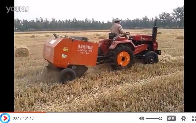 小麥秸稈打捆機現場（chǎng）打捆（kǔn）展示